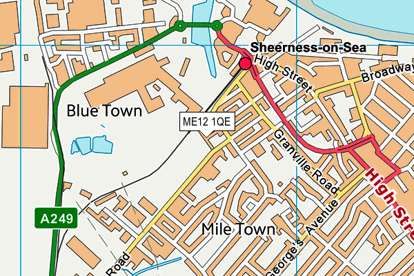 ME12 1QE map - OS VectorMap District (Ordnance Survey)