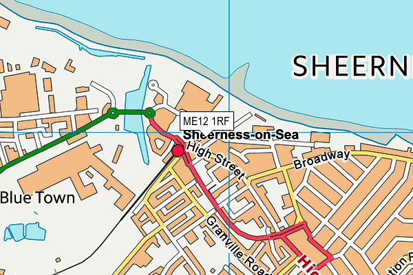 ME12 1RF map - OS VectorMap District (Ordnance Survey)