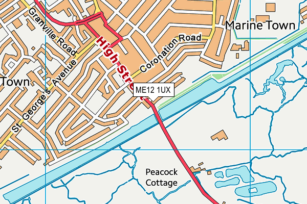 ME12 1UX map - OS VectorMap District (Ordnance Survey)