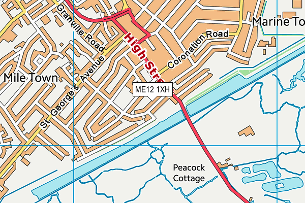 ME12 1XH map - OS VectorMap District (Ordnance Survey)