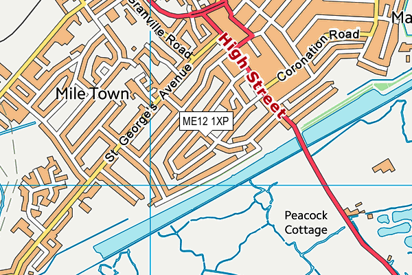 ME12 1XP map - OS VectorMap District (Ordnance Survey)