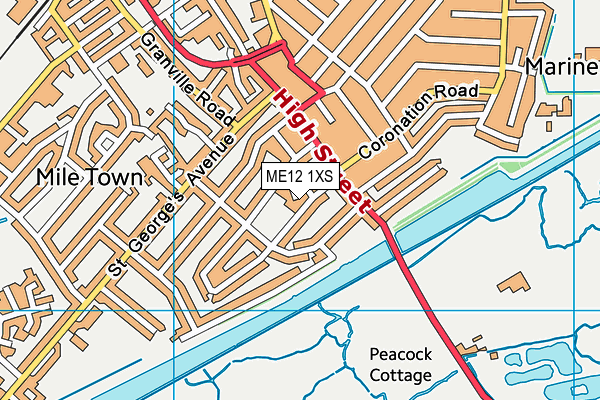 ME12 1XS map - OS VectorMap District (Ordnance Survey)