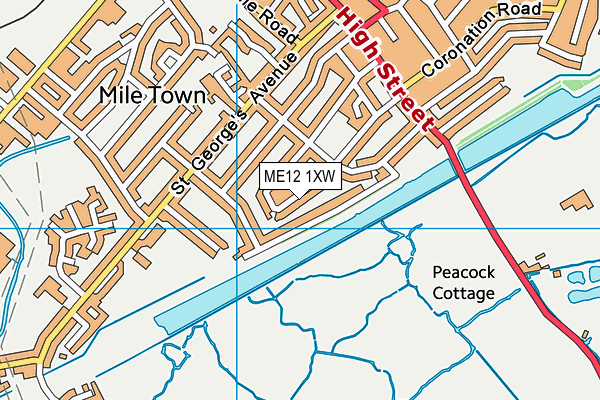 ME12 1XW map - OS VectorMap District (Ordnance Survey)