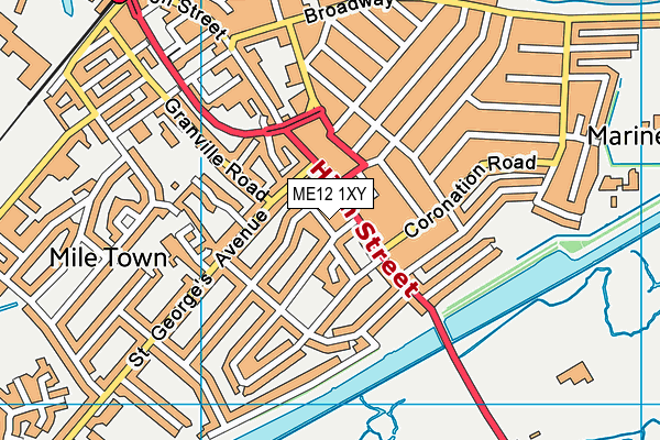 ME12 1XY map - OS VectorMap District (Ordnance Survey)