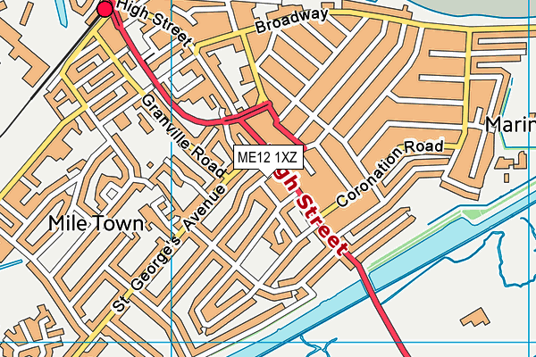 ME12 1XZ map - OS VectorMap District (Ordnance Survey)