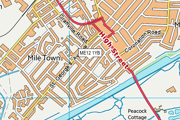 ME12 1YB map - OS VectorMap District (Ordnance Survey)