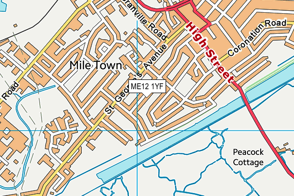 ME12 1YF map - OS VectorMap District (Ordnance Survey)