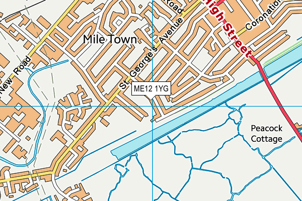 ME12 1YG map - OS VectorMap District (Ordnance Survey)