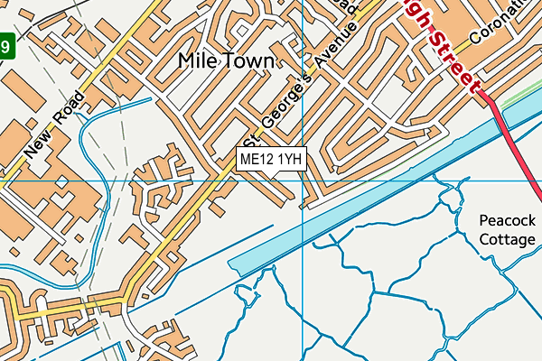 ME12 1YH map - OS VectorMap District (Ordnance Survey)