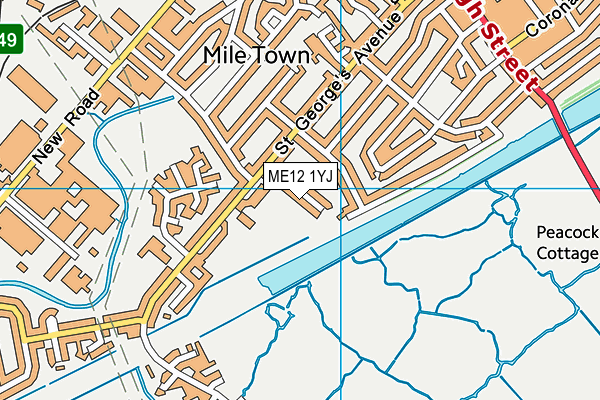 ME12 1YJ map - OS VectorMap District (Ordnance Survey)