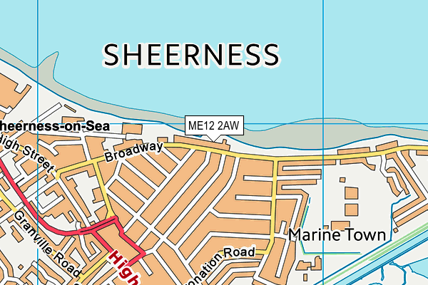 ME12 2AW map - OS VectorMap District (Ordnance Survey)