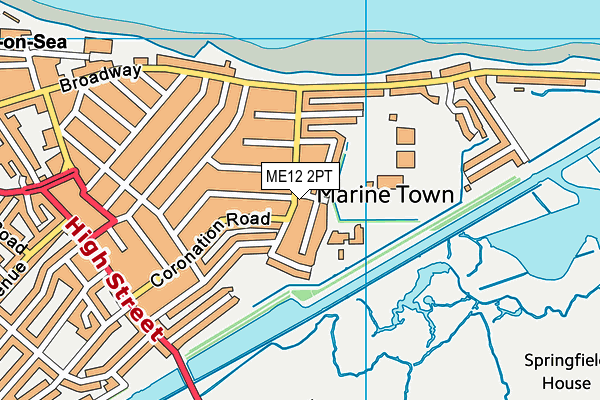 ME12 2PT map - OS VectorMap District (Ordnance Survey)