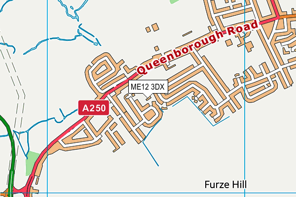 ME12 3DX map - OS VectorMap District (Ordnance Survey)