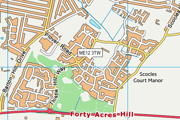 Thistle Hill Playing Field map (ME12 3TW) - OS VectorMap District (Ordnance Survey)