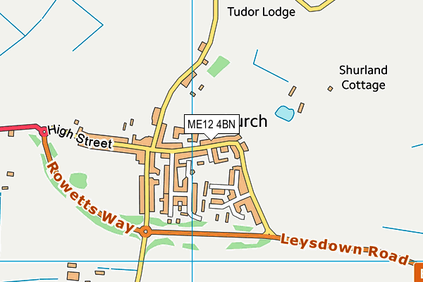 Shurland Meadow map (ME12 4BN) - OS VectorMap District (Ordnance Survey)