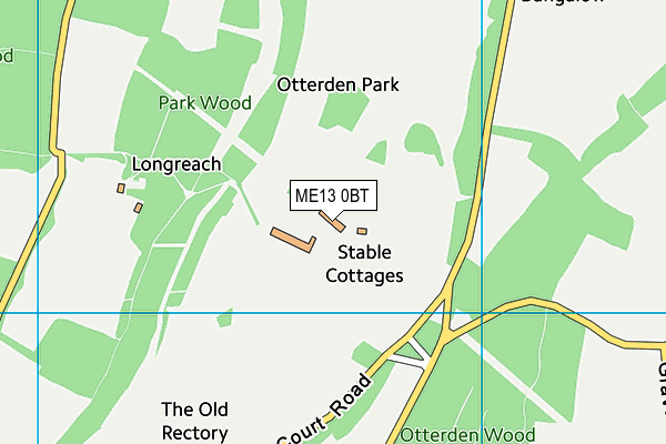 Otterden Place Cricket Ground map (ME13 0BT) - OS VectorMap District (Ordnance Survey)