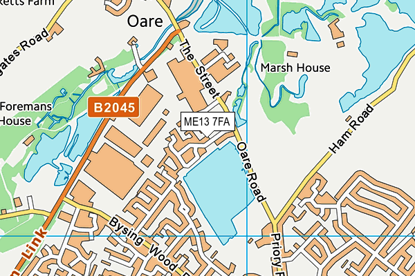 ME13 7FA map - OS VectorMap District (Ordnance Survey)