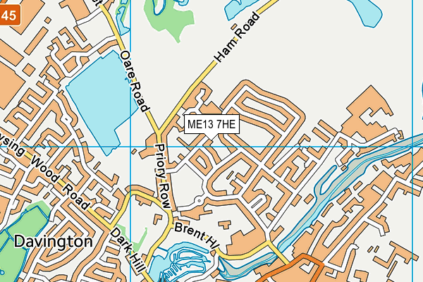 ME13 7HE map - OS VectorMap District (Ordnance Survey)