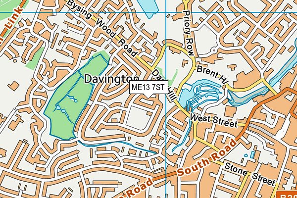 ME13 7ST map - OS VectorMap District (Ordnance Survey)