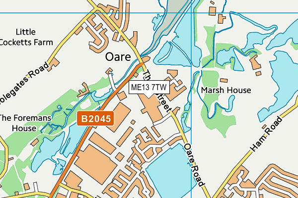 ME13 7TW map - OS VectorMap District (Ordnance Survey)