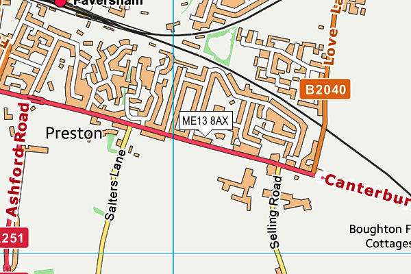 ME13 8AX map - OS VectorMap District (Ordnance Survey)