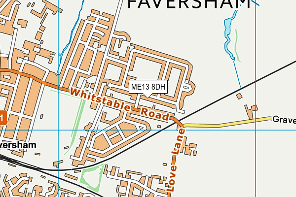 ME13 8DH map - OS VectorMap District (Ordnance Survey)