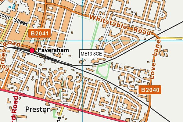 ME13 8GE map - OS VectorMap District (Ordnance Survey)