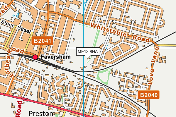 Faversham Recreation Ground map (ME13 8HA) - OS VectorMap District (Ordnance Survey)