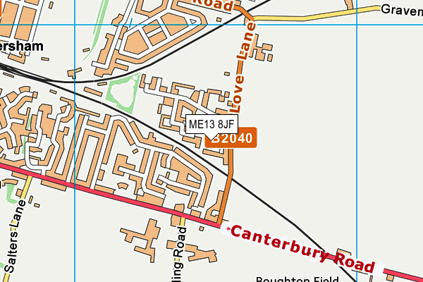 ME13 8JF map - OS VectorMap District (Ordnance Survey)