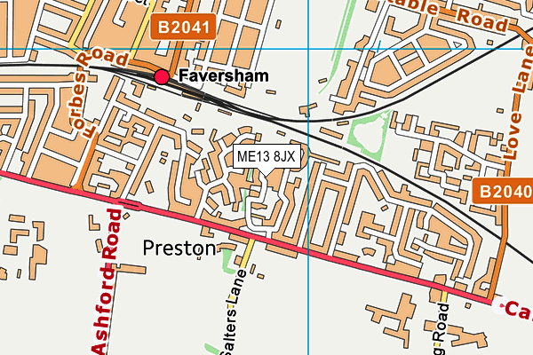 ME13 8JX map - OS VectorMap District (Ordnance Survey)