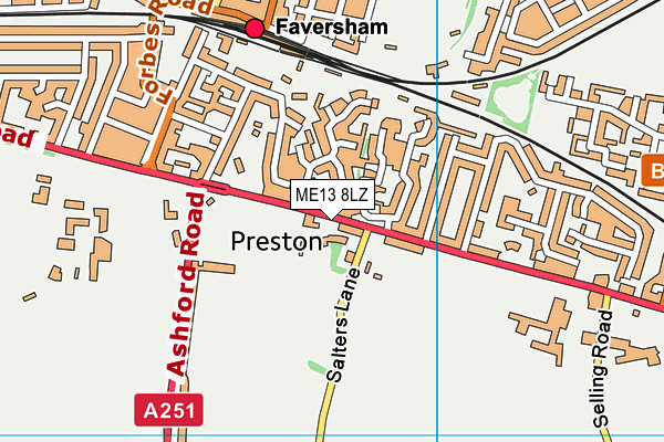 ME13 8LZ map - OS VectorMap District (Ordnance Survey)