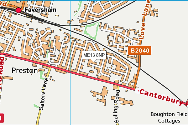 ME13 8NP map - OS VectorMap District (Ordnance Survey)