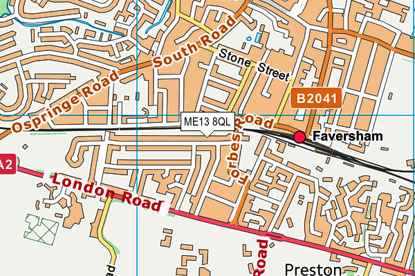 ME13 8QL map - OS VectorMap District (Ordnance Survey)