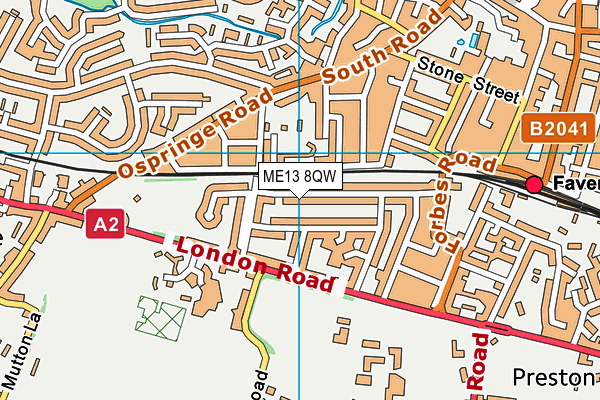 ME13 8QW map - OS VectorMap District (Ordnance Survey)