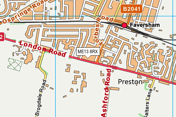 ME13 8RX map - OS VectorMap District (Ordnance Survey)