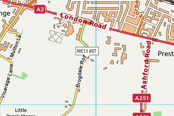 ME13 8ST map - OS VectorMap District (Ordnance Survey)