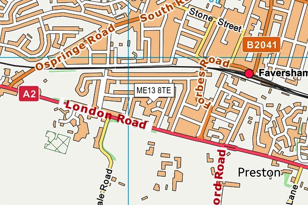 ME13 8TE map - OS VectorMap District (Ordnance Survey)