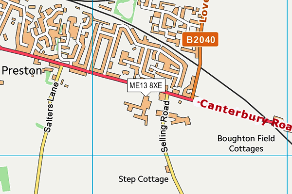 ME13 8XE map - OS VectorMap District (Ordnance Survey)