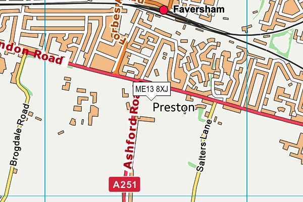 ME13 8XJ map - OS VectorMap District (Ordnance Survey)