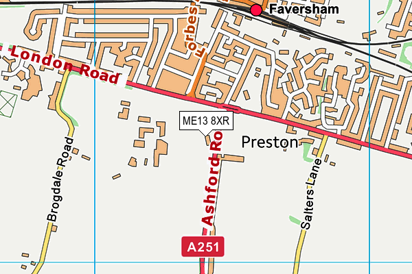 ME13 8XR map - OS VectorMap District (Ordnance Survey)