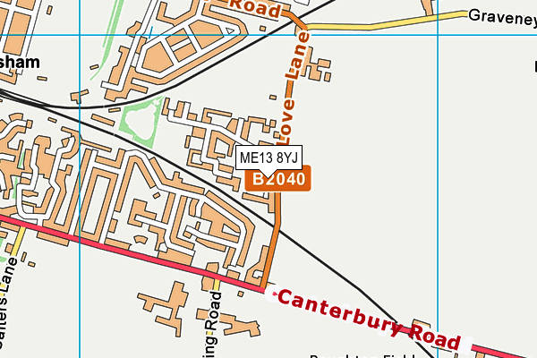 ME13 8YJ map - OS VectorMap District (Ordnance Survey)