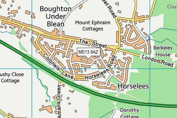 ME13 9AZ map - OS VectorMap District (Ordnance Survey)