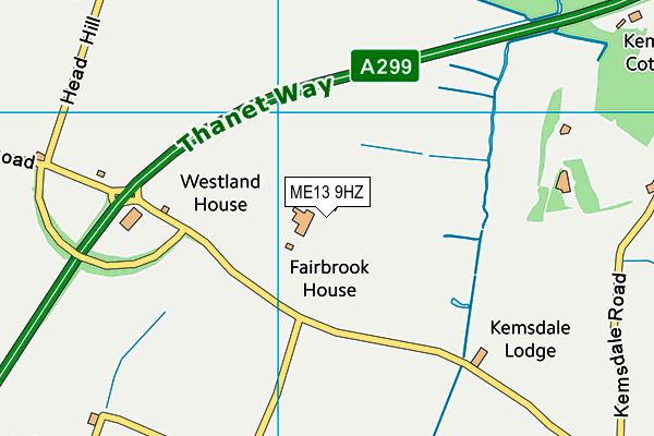 ME13 9HZ map - OS VectorMap District (Ordnance Survey)