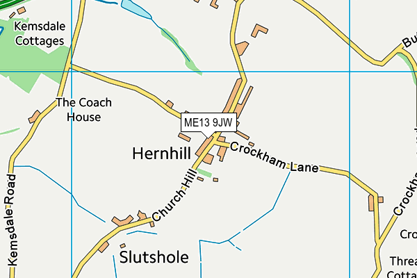 ME13 9JW map - OS VectorMap District (Ordnance Survey)