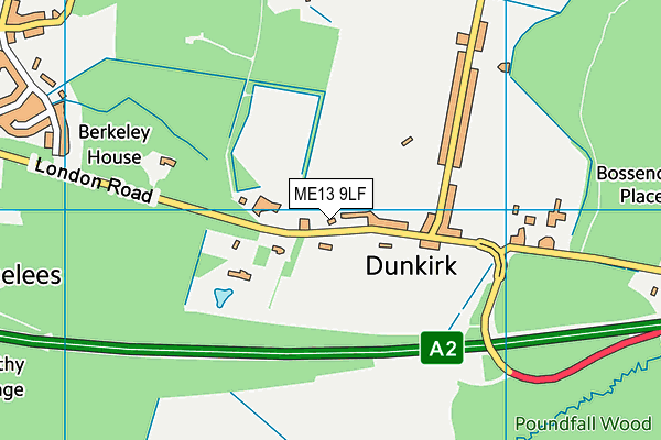 Dunkirk Village Hall map (ME13 9LF) - OS VectorMap District (Ordnance Survey)