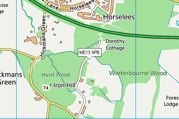 ME13 9PB map - OS VectorMap District (Ordnance Survey)