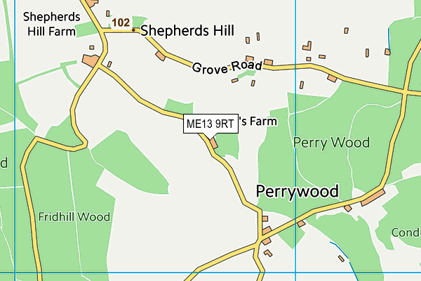 ME13 9RT map - OS VectorMap District (Ordnance Survey)