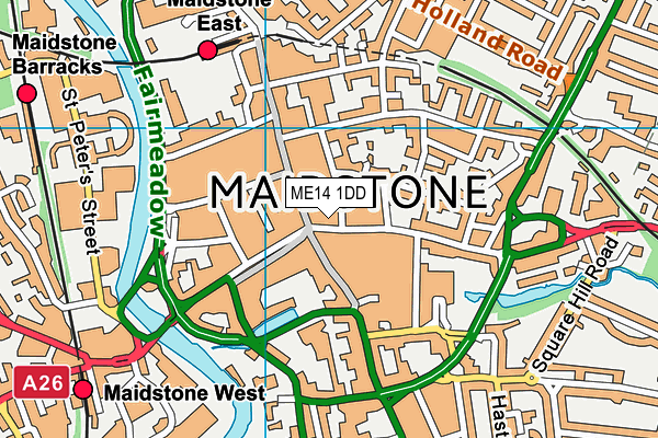 ME14 1DD map - OS VectorMap District (Ordnance Survey)