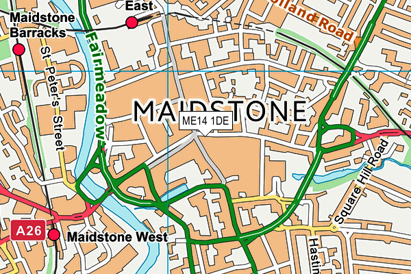 ME14 1DE map - OS VectorMap District (Ordnance Survey)