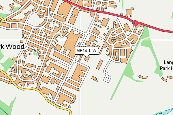 ME14 1JW map - OS VectorMap District (Ordnance Survey)